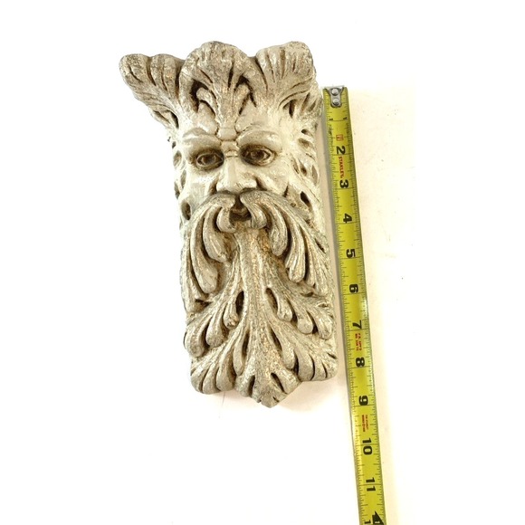 Vtg Green Man Forest Wizard Sculpture Wall Art Accents Unltd Renaissance Boho - Picture 10 of 10
